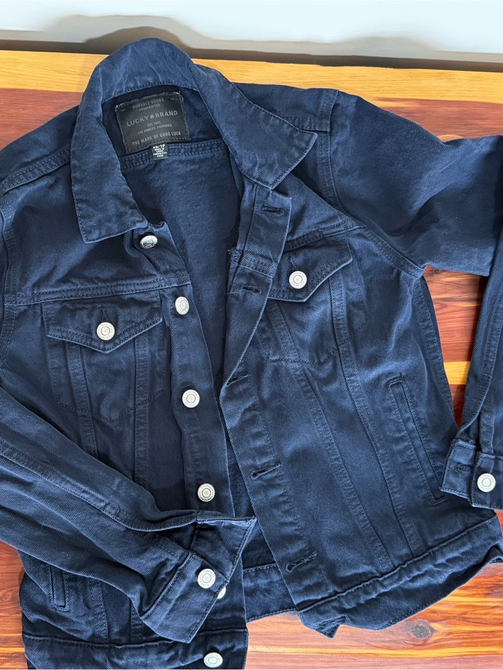 Lucky Brand The Tomboy Trucker Jacket, XS, Deep Navy
